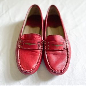 Red Johnston & Murphy Penny Loafers (Size 7)